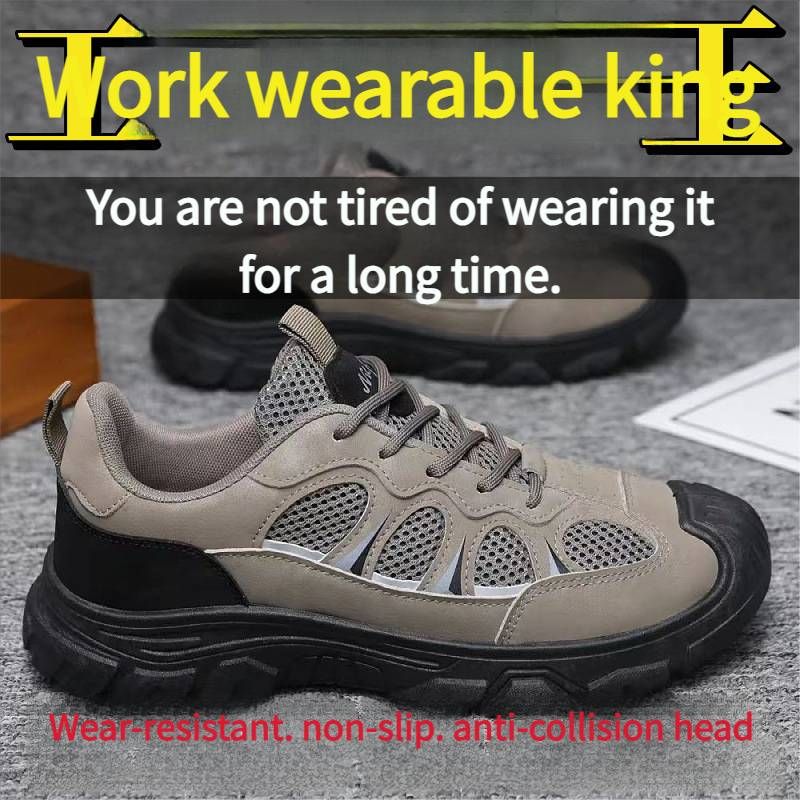 Safety Men's Shoes 2025 Spring Autumn Mesh Work Boots - Durable And Slip-Resistant For Outdoor Sports And Mountaineering Workwear Shoes._vogvips.com