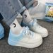Gradient Color White Shoes For Women New New Sports Shoes Breathable Student All Match Board Shoes_vogvips.com
