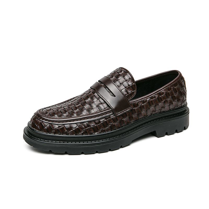 British Style Men's Genuine Leather Shoes Massage Soles Casual Shoes High-quality Men's Formal Shoes Versatile Loafers_vogvips.com
