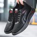 Euro Step Sneakers 2025 Spring And Autumn New Odor-resistant Soft Sole Non-slip Leather Casual Black Lace-up Men's Shoes_vogvips.com