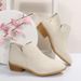 European American Foreign Trade Large Size Suede Thin Leather Women's Thick Heel Martin British Style Short And_vogvips.com