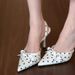2026 Summer New Polka Dot High Heels Women, Bowknot Backless Pointed Toe Stiletto Sandals For Women_vogvips.com