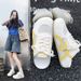 Breathable Mesh Soft-soled Half-drawn-out White Sneakers For Women 25 Summer New Style, Casual And Versatile_vogvips.com