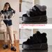 Women's Shoes New Style Genuine Leather And Rabbit Fur Slip On Mary Jane Furry Shoes With Increased Height And Thick Soles_vogvips.com