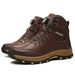 Men's High Top Steel Toe Safety Boots, Anti-Smashing Anti-Puncture, Microfiber Leather Upper, Non-Slip Rubber Sole For Miners, Construction Work Shoes_vogvips.com