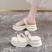 Muffin Thick-soled Roman Sandals High-end Fashion Versatile Simple Summer Beach Shoes_vogvips.com