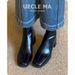 French Retro Thin Boots Women's Martin Boots Autumn And Winter Temperament Foreign Style Square High Heels Short Boots Thick Heel Elastic Single Boots_vogvips.com