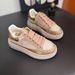 Sneakers With Rhinestones - Breathable Mesh & Glitter Upper, Comfortable Round Toe Flat Shoes For Casual Wear, Summer Lightweight Walking Shoes_vogvips.com
