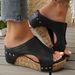 European And American Cross-border Foreign Trade Large-size Wedge Sandals, New Fish-mouth Thick-soled Fashion Studded_vogvips.com