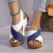 New Plus Women's Sandals With Fish Mouth Cross And Sponge Cake Thick Sole Velcro For Women, Size 43_vogvips.com