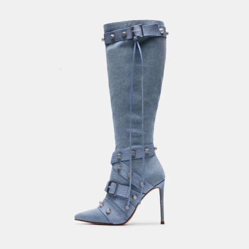 Autumn Winter European And American Style Rivet Motorcycle Womens Sexy Nightclub Spicy Girl Zipper Boots 241031_vogvips.com