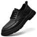 Plus-size Men's Casual Leather Vintage Lace-up Business Formal Work Shoes, British Style Low-top Trendy Shoes_vogvips.com