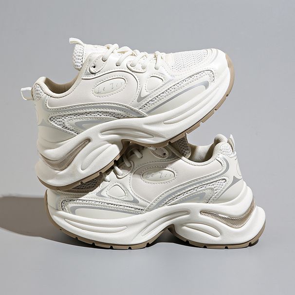 Mesh Dad 2024 New Thick Soled Height Enhancing Summer Breathable For Women Versatile Casual Lightweight Sports Shoes_vogvips.com