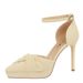 2331-1 Style Banquet Shoes With Thin Heels, Pointed Bows, Waterproof Platforms, Hollow Flat Straps, High-heeled Sandals_vogvips.com