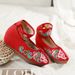 High Heels, Single Dance Embroidered Cloth With A Sloping Heel Inside, Spring And Autumn Women's Shoes, Ethnic Style_vogvips.com