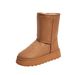 2024 New Autumn Winter Fleece Lined Thickened Women's Warm Snow Cotton Shoes Versatile Casual Mid-Calf Boots_vogvips.com