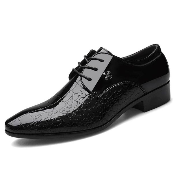 Sharp Pointed Leather Shoes, Popular Men's Shoes, Low Top Shoes, Glossy Surface_vogvips.com