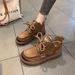 Women's plus Size Lace up Martin Boots round Toe Soft Soled Ankle Boots Retro Comfortable New Autumn_vogvips.com