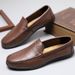 Euro Step Men's Casual Slip-On Driving Comfortable Leather Shoes Large Size Loafers_vogvips.com