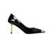 Women's Chic Pointed-Toe Stiletto Heels – Glossy PU High Heel Pumps With Sleek Metal Detail For Elegant Style High Heels For Women_vogvips.com
