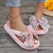 Summer Ladies Handmade Bows Flip-flops Soft-soled Non-slip Women's Cloud Slippers Travel Vacation Beach Women Shoes_vogvips.com