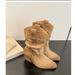 Women's Pointed Toe Slimming Ankle Boots Retro Chunky Heel Martin Riding Boots Pleated Western Slouch Style For Autumn Winter_vogvips.com