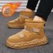 Men's Winter Snow Boots Thick Sole Fur-Lined Anti-Slip Outdoor Warm Short Boots For Cold Weather_vogvips.com
