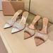 French Chic Pointed-toe Mesh Rhinestone Stiletto Slide Sandals - Women's Sexy Slip-on High Heel Mules_vogvips.com