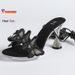 Fashion Summer Black Women's Sandals Handmade Embroidery Butterfly Cross Strap Round Toe Thin High Heels 8cm Sexy Dance_vogvips.com