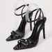 Cross-Border European And American Style Women's Pointed Toe Patent Leather One-Strap Cross Ankle Strap Stiletto Heel_vogvips.com