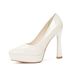 125-1 Waterproof Platform Comfortable Women's Elegant Pointed Toe Stiletto High Heels Bridesmaid Party Professional Work_vogvips.com