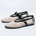 In Stock Cross-Border Round Toe Flat Non-Slip Women's Large Size 35-45 Breathable Mesh Strap Mary Jane Shoes_vogvips.com