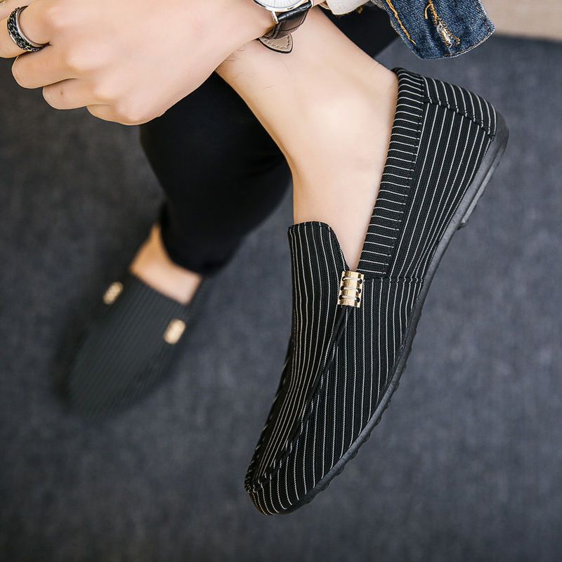 Men's Leather Shoes White Flat Stripe Male Casual Shoe 2025 Trend Common Retro Classic Original Summer Sale Low Price_vogvips.com