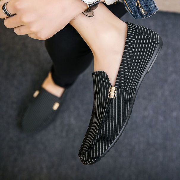 Men's Leather Shoes White Flat Stripe Male Casual Shoe 2025 Trend Common Retro Classic Original Summer Sale Low Price_vogvips.com