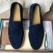 LP Le Fu Made Of Genuine For Lazy People, 25 New Casual White Sole, Deep Blue Leather Shoes, Men's And Women's Bean_vogvips.com
