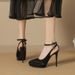 1233-1 Pointed Toe Stiletto Waterproof Platform Super High Heels Satin Single Shoes Comfortable_vogvips.com