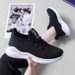2023 New Model Flyknit Sneakers For Female Students, Korean Style Trendy Running White Shoes, Breathable Mesh Shoes_vogvips.com