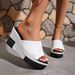 New Muffin High Heels Solid Color Wedge Comfortable Flip-flops_vogvips.com