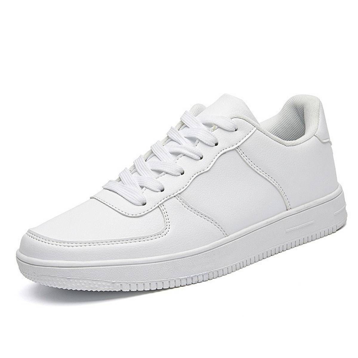 Outdoor Casual Breathable Men'S Sports Shoes,Simple Solid Color Couple Sneakers,Fashionable Soft Pu Upper, Non-Slip Rubber Thick Sole,Size 36-48_vogvips.com