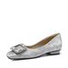 cameido Women's Low - Heeled Slip - On Commuting Shoes Crafted From Embossed Cowhide. These Shoes Feature A Square - Toe, Low - Cut Design_vogvips.com