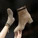Plu Size Martin For Women, Britih Style, New Autumn Winter Sock High Heel, Elatic Boot, Chunky Heel Slim Short_vogvips.com