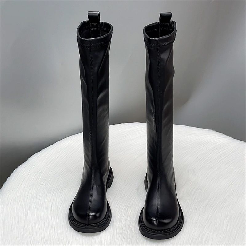 Genuine Leather Over-the-Knee For Women 2025 New Spring And Autumn Flat Long High Tube Riding Slim Boots_vogvips.com