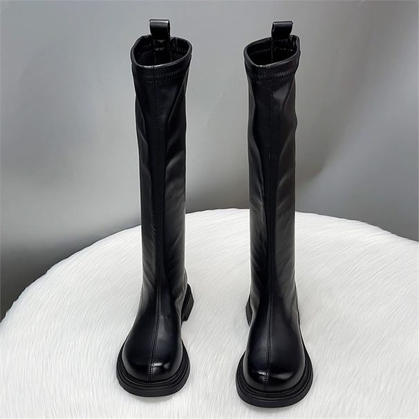 Genuine Leather Over-the-Knee For Women 2025 New Spring And Autumn Flat Long High Tube Riding Slim Boots_vogvips.com