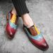 Euro Step 2020 New Large Size Brogue Leather For Men British Korean Style Business Formal Color Block Trendy Shoes_vogvips.com