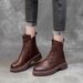 Women's Martin British Style Short 2025 Winter Korean Version Fleece Lined Thickened Versatile Thick Sole Riding Boots_vogvips.com
