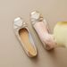 Genuine Soft Leather French-style Shallow Single For Women, Summer New Model, Flat Bowknot Egg Roll Shoes,_vogvips.com