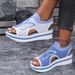 Large Size 2025 Summer New Casual Fly Woven Hollow Fish Mouth Beach Women's Sports Style Sandals_vogvips.com