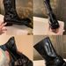 Plus Size Women's Shoes Grape Mom Melard Genuine Leather Belt Buckle Short Thick Sole Martin Women Slim Boots_vogvips.com