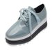 Large Size Women's Shoes 2025 Spring And Autumn New Round Toe Lace Up Sponge Cake Thick Sole Single Shoe For Women_vogvips.com