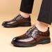 New Fashion Men's British Black Business Casual Loafer Shoes Daily Driving Office Leather Shoes One Foot Pedal Lazy Brown Banquet Dress Wedding Men's_vogvips.com
